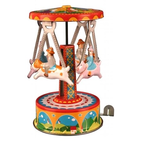 Shan SHAN MF356 Collectible Tin Toy - Carousel with Dogs MF356